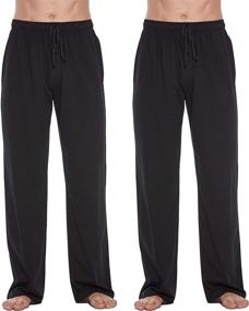 img 4 attached to CYZ Cotton Pajama Lounge Pants Black L Men's Clothing