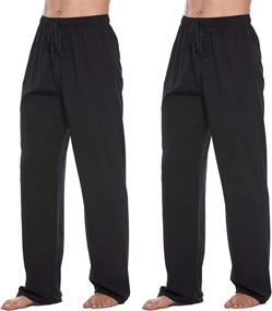 img 3 attached to CYZ Cotton Pajama Lounge Pants Black L Men's Clothing