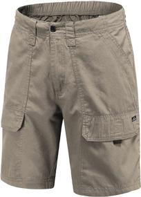 img 4 attached to Voyager Men's Cotton Cargo Shorts - Lightweight, Multi-Pocket Casual Shorts for Outdoor Hiking