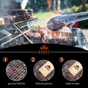 img 3 attached to 🔥 Introducing the Woody Wood Grill Scraper: Natural Cedar Wood BBQ Grate Cleaner Tool with Meat Thermometer & Basting Brush – A Safe Alternative to Wire Metal Bristles – The Ultimate Wooden Grill Scraper