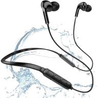 🎧 wireless earbuds with deep bass, in-ear bluetooth earphones featuring noise cancelling mic, lightweight neckband headset, ipx7 waterproof sweat resistant headphones, 10-hour playtime for gym workout. logo