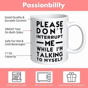 img 2 attached to Hilarious Coffee Mug - Kindly Refrain From Disturbing My Self-Conversations, Comedy Gift for Birthdays or Christmas, White Elephant Prank Gift, Quirky Novelty Present, 11 oz Ceramic Mug for Coffee or Tea