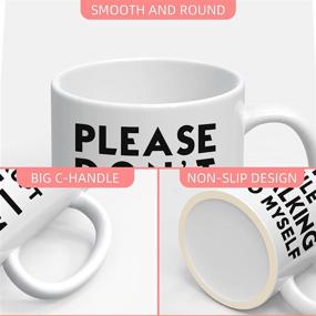 img 1 attached to Hilarious Coffee Mug - Kindly Refrain From Disturbing My Self-Conversations, Comedy Gift for Birthdays or Christmas, White Elephant Prank Gift, Quirky Novelty Present, 11 oz Ceramic Mug for Coffee or Tea