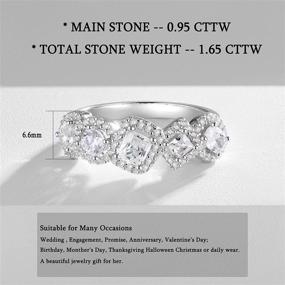 img 2 attached to Blongme BR1089_6 Blongme Eternity Ring Wedding Bands For Women Engagement 925 Sterling Silver Round Cushion CZ 6 6Mm Size 6