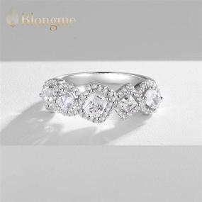 img 1 attached to Blongme BR1089_6 Blongme Eternity Ring Wedding Bands For Women Engagement 925 Sterling Silver Round Cushion CZ 6 6Mm Size 6