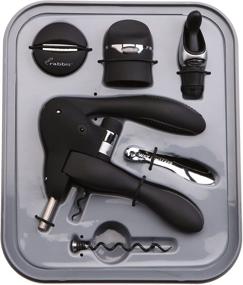 img 1 attached to Unleash Your Inner Wine Connoisseur with the Rabbit 6-Piece Wine Opener Tool Kit in Black