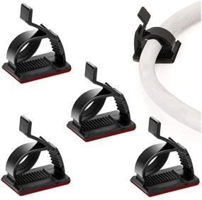 img 4 attached to 🔗 Streamline Cable Chaos with SOULWIT 100Pcs Adjustable Cable Management Clips: Organize Cords Effortlessly for TV, PC, Ethernet, and More in Home, Office, or Wall