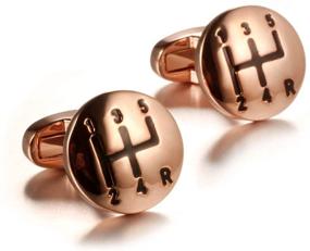 img 3 attached to Enhanced Style: 5-Speed Rose Gold Gear Shift Cufflinks