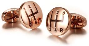 img 2 attached to Enhanced Style: 5-Speed Rose Gold Gear Shift Cufflinks