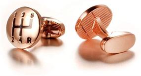 img 1 attached to Enhanced Style: 5-Speed Rose Gold Gear Shift Cufflinks