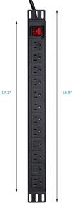 img 2 attached to 🔌 BTU Power Strip Surge Protector PDU Rack-Mount, 12 Outlets with Wide Spacing, Right Angle Design, 15A/125V, 6ft Cord, Black