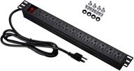 🔌 btu power strip surge protector pdu rack-mount, 12 outlets with wide spacing, right angle design, 15a/125v, 6ft cord, black logo