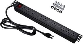 img 4 attached to 🔌 BTU Power Strip Surge Protector PDU Rack-Mount, 12 Outlets with Wide Spacing, Right Angle Design, 15A/125V, 6ft Cord, Black