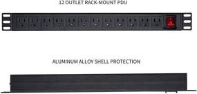 img 3 attached to 🔌 BTU Power Strip Surge Protector PDU Rack-Mount, 12 Outlets with Wide Spacing, Right Angle Design, 15A/125V, 6ft Cord, Black