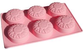 img 1 attached to 🌼 Versatile and Creative X-Haibei Round Daisy Flower Silicone Mold: Perfect for Soap Cakes, Lotion Bars, Jello, Muffins, and Mooncakes