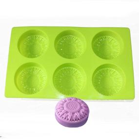 img 4 attached to 🌼 Versatile and Creative X-Haibei Round Daisy Flower Silicone Mold: Perfect for Soap Cakes, Lotion Bars, Jello, Muffins, and Mooncakes