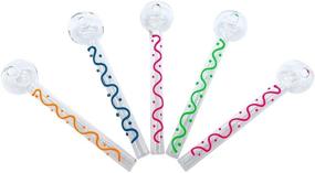 img 3 attached to Set of 5 Luminous Resistant Oil Lamp Burner Straws - Colorful Glass, 5.5 Inch