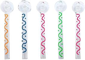 img 1 attached to Set of 5 Luminous Resistant Oil Lamp Burner Straws - Colorful Glass, 5.5 Inch