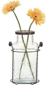 img 4 attached to 🌺 Stylish Creative Co-Op DE3875 Glass Vase with Metal Frog Lid in Durable Metal Stand