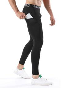img 2 attached to 🩳 Men's Compression Pockets Leggings: SILKWORLD Baselayer Clothing
