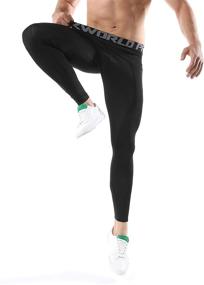 img 1 attached to 🩳 Men's Compression Pockets Leggings: SILKWORLD Baselayer Clothing