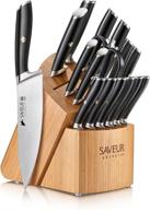 🔪 superior craftsmanship: saveur selects german steel forged 17-piece knife block set for exceptional culinary performance logo