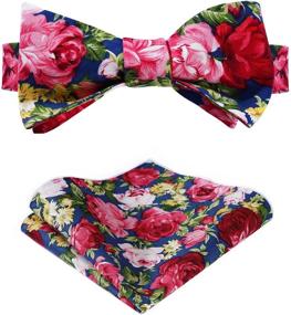 img 4 attached to HISDERN Men's Cotton Floral Print Accessories for Men