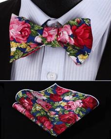 img 3 attached to HISDERN Men's Cotton Floral Print Accessories for Men