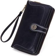 👜 earnda zipper wristlet women's handbags & wallets with wallets holder logo