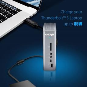 img 1 attached to Enhanced CalDigit TS3 Plus Thunderbolt 3 Dock with 87W Power Delivery, 7X USB 3.1 Ports, USB-C Gen 2, DisplayPort, UHS-II SD Card Slot, Gigabit Ethernet for Mac & PC, Thunderbolt 4 Compatibility (0.7m/2.3ft Cable)