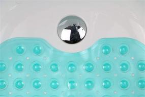 img 1 attached to PIKE SELLERS Shower Mat - Non Slip Bathtub Mat with 200 Suction Cups | 40”X16” Long | Teal Color