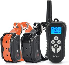 img 4 attached to 🐾 Rechargeable and Waterproof Dual Dog Training Shock Collar with Beep, Vibration, and Electric Shocking - PetSpy E-Collar Remote Trainer for 2 Dogs