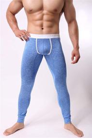 img 1 attached to 🩲 KAMUON Men’s Low Rise Pouch Underwear Pants: Stay Cozy with Thermal Long Johns Leggings