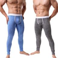 🩲 kamuon men’s low rise pouch underwear pants: stay cozy with thermal long johns leggings logo