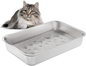 img 4 attached to 🐾 Yangbaga Stainless Steel Arthritis-Safe Litter Box for Cats - Easy Entry, Odor Control, Easy to Clean, Rust Proof & More!