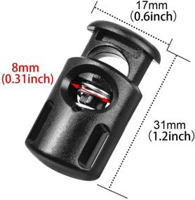 img 3 attached to 🔒 DYZD Plastic Cord Locks: Spring Stop Toggle Stoppers in Black (20PCS), Multi-Colour