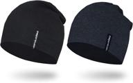 empirelion 9-inch lightweight beanies hats - pack of 2, multifunctional running skull cap helmet liner sleep caps for men and women logo