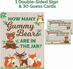 img 1 attached to 🍼 Delightful Woodland-themed Baby Shower Games: Guess How Many Gummy Bears (Includes 30 Cards)