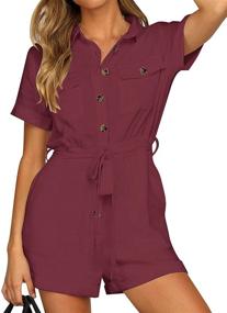 img 1 attached to 👗 GRAPENT Women's Sleeve Jumpsuits Rompers in Jumpsuits, Rompers & Overalls Collection