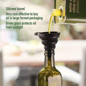 img 2 attached to 🍶 Glass Olive Oil Bottle Drizzler with Pourer Spout - Hygienic Open and Close Pourer to Keep Olive Oil Fresh - Includes Funnel for No Mess Or Wastage