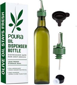 img 4 attached to 🍶 Glass Olive Oil Bottle Drizzler with Pourer Spout - Hygienic Open and Close Pourer to Keep Olive Oil Fresh - Includes Funnel for No Mess Or Wastage