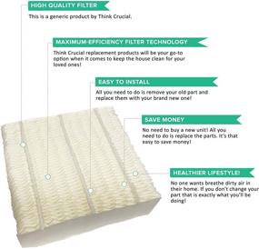 img 2 attached to 🔍 Think Crucial Replacement Humidifier Filters – Compatible with Aircare 1043 Paper Wick Filter (2 Pack) – Spacesaver 800,8000 Series Console, Bulk Pack - Part#1043-10.8" x 4.2" x 12.5