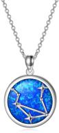 🌙 sterling silver soulmeet zodiac necklace for women and girls: simulated opal jewelry gift ideas for birthday, christmas, anniversary, and valentine's day logo