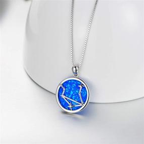 img 3 attached to 🌙 Sterling Silver SoulMeet Zodiac Necklace for Women and Girls: Simulated Opal Jewelry Gift Ideas for Birthday, Christmas, Anniversary, and Valentine's Day