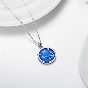 img 2 attached to 🌙 Sterling Silver SoulMeet Zodiac Necklace for Women and Girls: Simulated Opal Jewelry Gift Ideas for Birthday, Christmas, Anniversary, and Valentine's Day