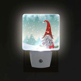 img 1 attached to 🎄 Wamika Merry Christmas Tree Santa Snowflake LED Night Light Set of 2 - Dusk to Dawn Sensor, Perfect Christmas Indoor Decor for Bedroom, Bathroom, and More!