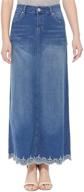 👗 gomodest maxi denim skirt with scallop hem for women - modest, tznius, and casual logo