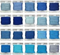 🌈 high-quality rainbow embroidery floss bobbins - cross stitch threads - friendship bracelets - crafts floss - 20-piece pack, royal blue gradient logo
