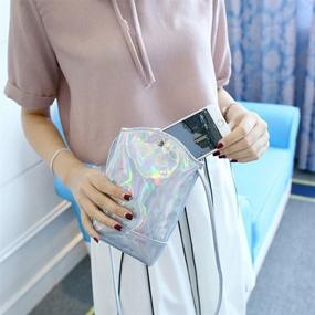 img 1 attached to Monique Holographic Cross-Body Shoulder Bag for Women - Mini Satchel Purse Phone Pouch