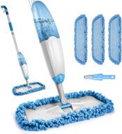 🧹 efficient microfiber spray mop for floor cleaning - tina&tony hardwood floor mop with reusable pads, 635ml refillable bottle - ideal for hardwood, laminate, and tile floors - blue logo